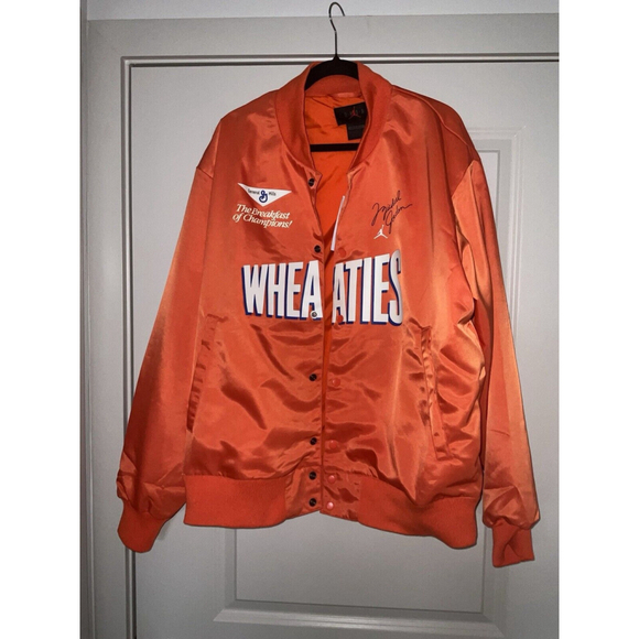 NIKE AIR JORDAN FLIGHT MVP WHEATIES JACKET ORANGE BLACK SIZE XL - Picture 9 of 10